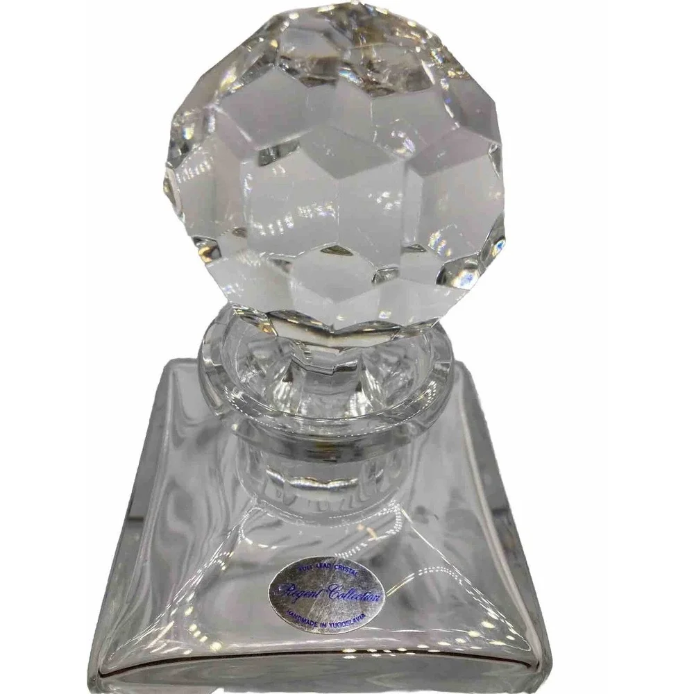 Old‎ Money Grandma Chic Yugoslavia Full Lead Crystal Decanter w/Faceted Stopper